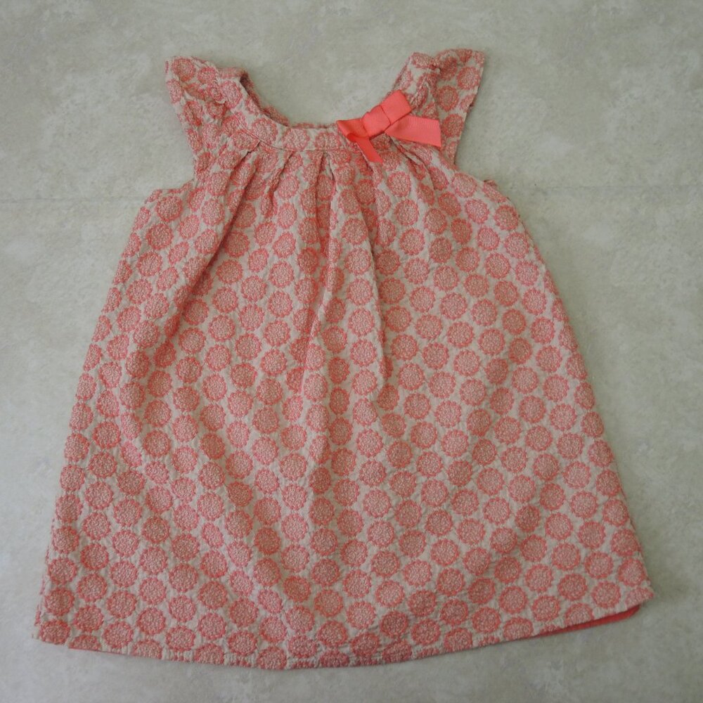 Cherokee Little Girl Dress Sleeveless Peach Color Embroidery Size 3T